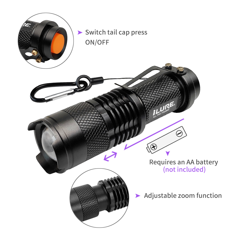 Mini UV Flashlight 395nm Ultra - огляд і ціна Fishing Lure Jig